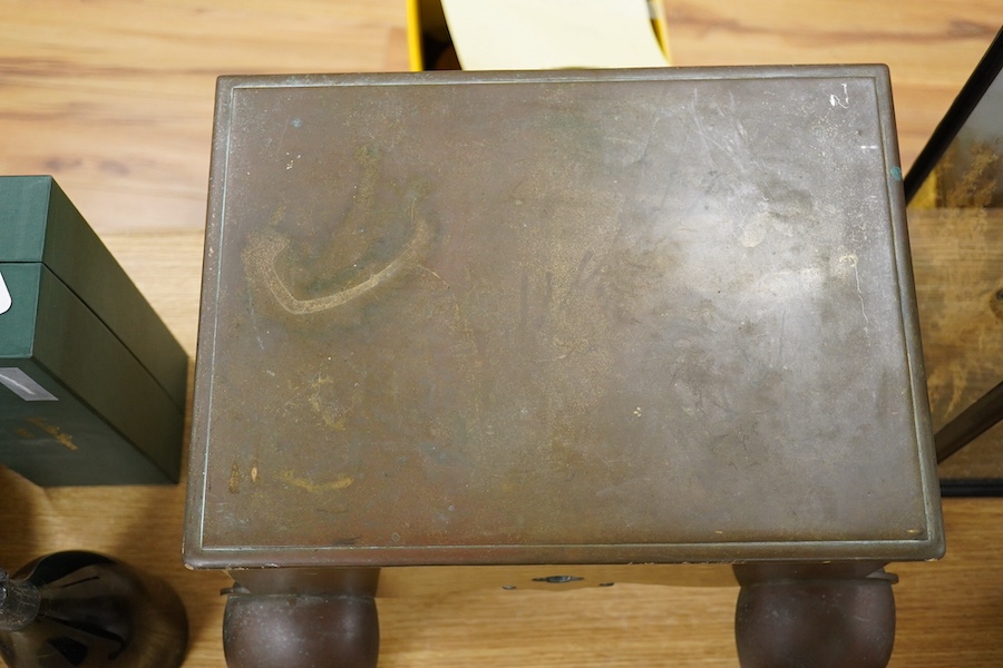 A Georgian brass footman, 33cm tall, 42cm wide. Condition - fair to good